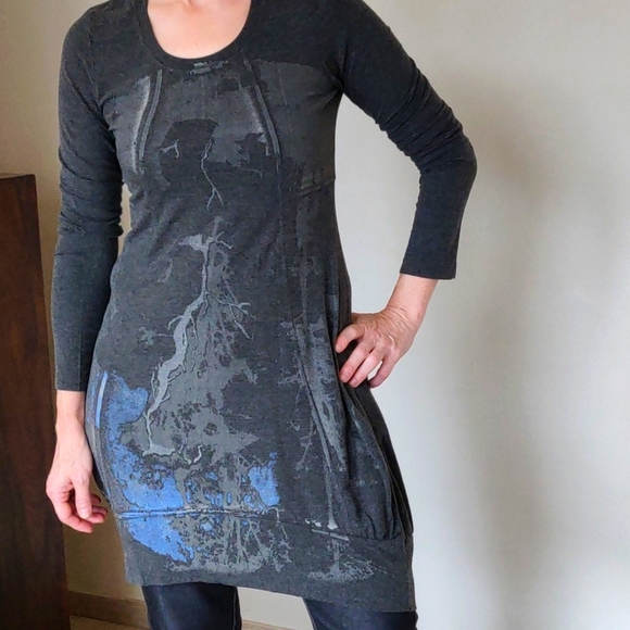 LaurenVidal (French Brand) ✳️✳️✳️ Grey Woolen Mini Dress / Long Sweater - Picture 2 of 7